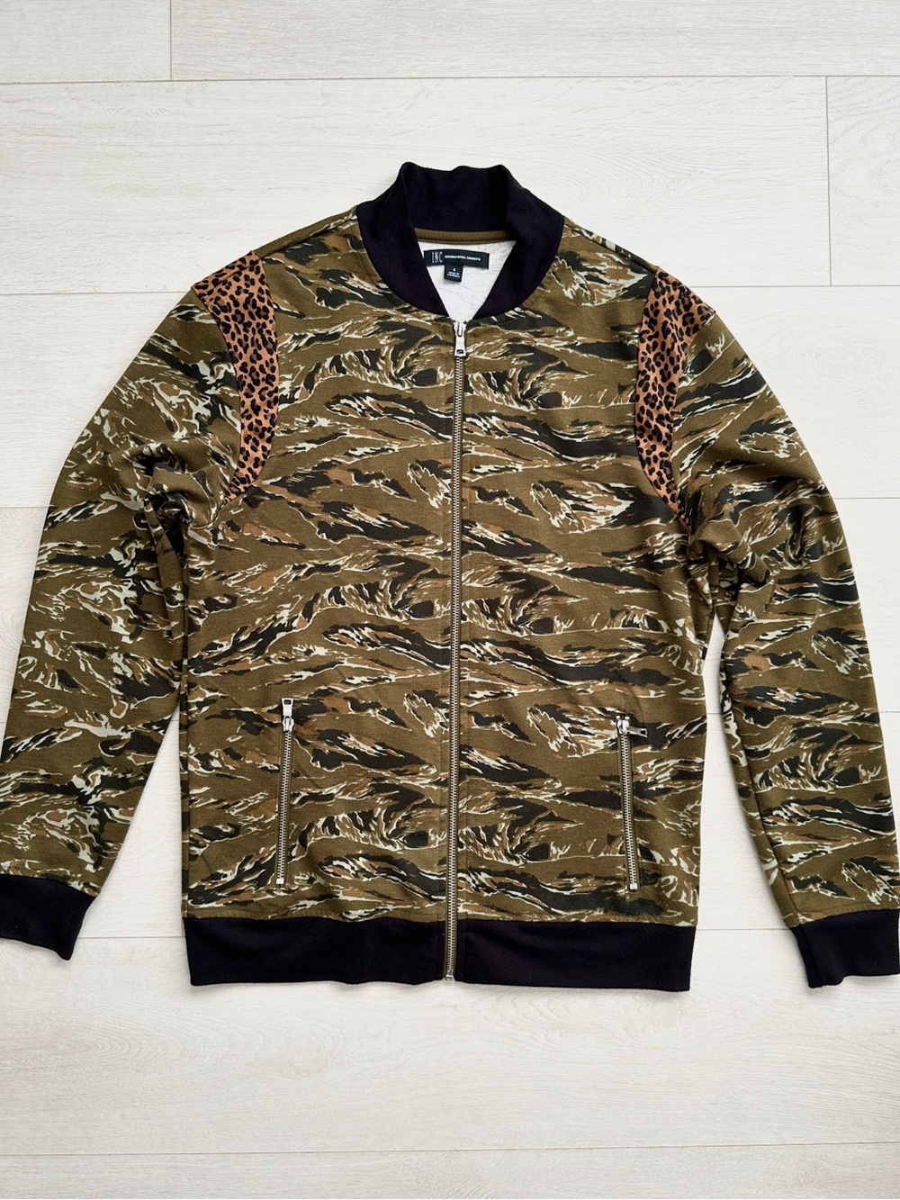 INC Camo & Leopard Print Bomber Jacket International Concepts M Small W Large